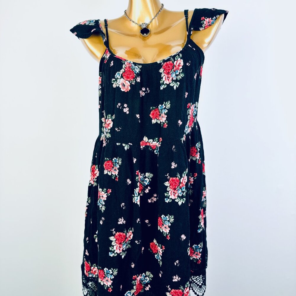 Vintage 90s grunge dress floral print prairie mini sundress
